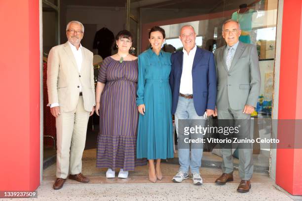 President of Biennale Roberto Cicutto , Patroness of the festival Serena Rossi , Director of the Venice Film festival Alberto Barbera and guests...