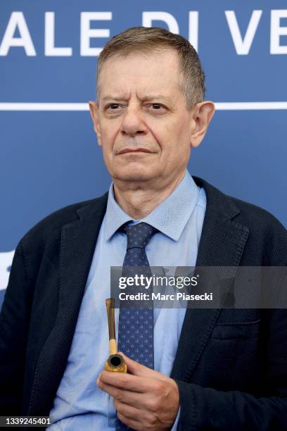 Guido Salvini attends the photocall of "Viaggio Nel Crepuscolo" during the 78th Venice International Film Festival on September 09, 2021 in Venice,...