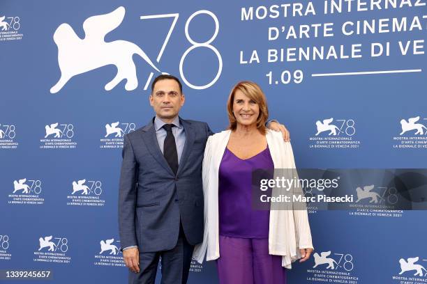 Director Augusto Contento and Paola Pitagora attend the photocall of "Viaggio Nel Crepuscolo" during the 78th Venice International Film Festival on...