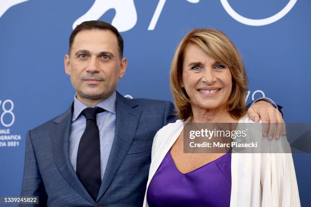 Director Augusto Contento and Paola Pitagora attend the photocall of "Viaggio Nel Crepuscolo" during the 78th Venice International Film Festival on...