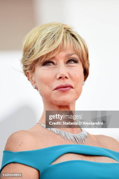 Nancy Brilli attends the red carpet of the movie "Freaks Out" during the 78th Venice International Film Festival on September 08, 2021 in Venice,...