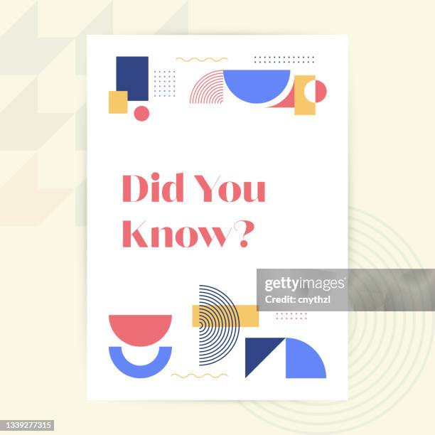 did you know? modern design brochure, poster, flyer, presentation template vector illustration - did you know stock illustrations