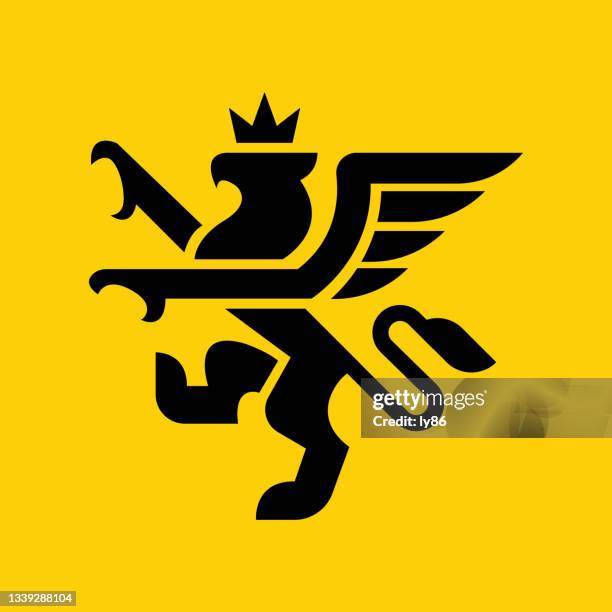 heraldry griffin - crown royalty stock illustrations