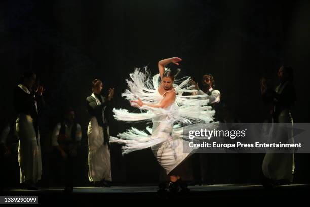 The bailaora Sara Baras, during the slide show of the show 'Sombras' that will be presented in a new season at the Teatro Rialto, on 9 September...