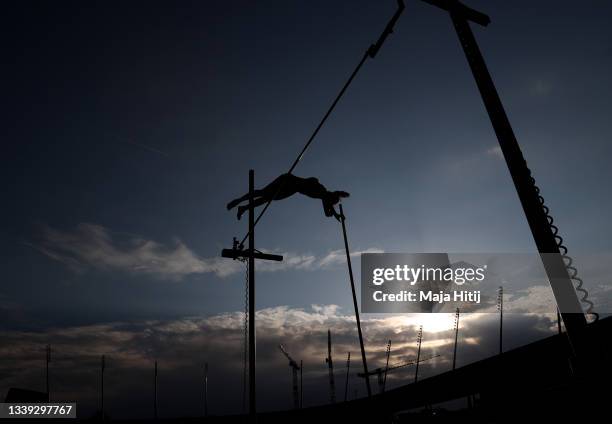 Katerina Stefanidi of Greece in the Women's Pole Vault during the Weltklasse Zurich, part of the Wanda Diamond League at Stadium Letzigrund on...