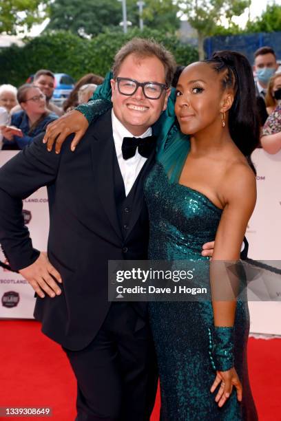 Alan Carr and Angelica Bell attend the National Television Awards 2021 at The O2 Arena on September 09, 2021 in London, England.