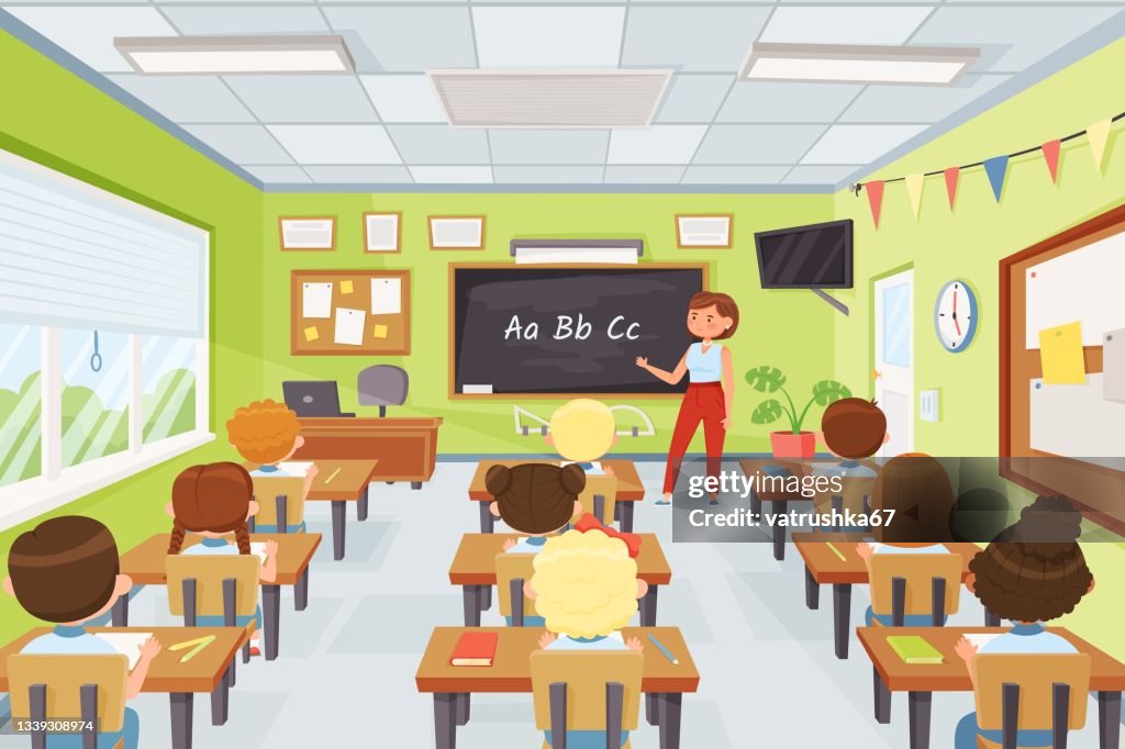 Niños De Dibujos Animados Y Maestro En El Aula Alumnos De Escuela Primaria Estudiando Jóvenes Estudiantes Escuchando Al Profesor En La Lección De Ilustración Vectorial Ilustración de stock - Getty Images Niños De Dibujos Animados Y Maestro En El Aula Alumnos De Escuela Primaria Estudiando Jóvenes Estudiantes Escuchando Al Profesor En La Lección De Ilustración Vectorial Ilustración de stock - Getty Images
