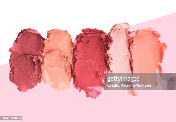 ilustrações de stock, clip art, desenhos animados e ícones de vector beauty cosmetic background with make-up smear smudge, make up foundation, art painting, cosmetic beautician design - paleta de maquilhagem