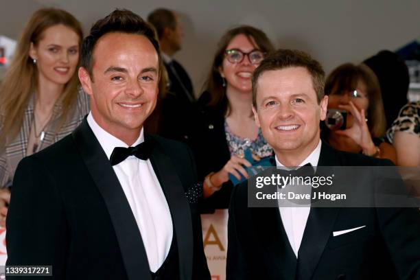 Anthony McPartlin and Declan Donnelly attend the National Television Awards 2021 at The O2 Arena on September 09, 2021 in London, England.