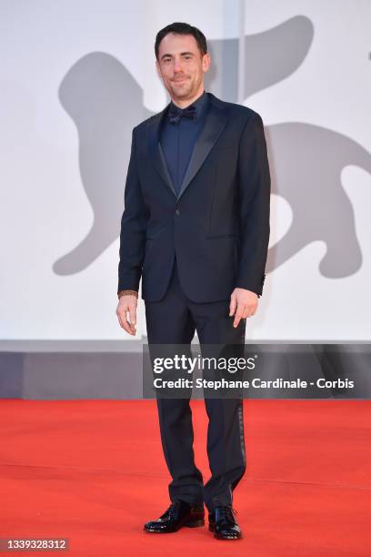 Elio Germano attends the red carpet of the movie "America Latina" during the 78th Venice International Film Festival on September 09, 2021 in Venice,...