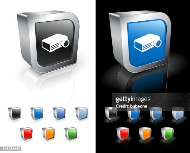 film projector 3d royalty free vector art - film projector stock illustrations