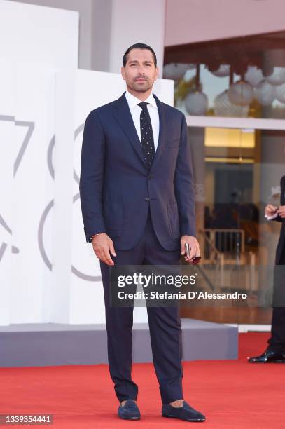 Marco Borriello attends the red carpet of the movie "The Hand Of God" during the 78th Venice International Film Festival on September 02, 2021 in...