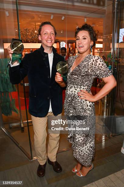 Calum Franklin and Grace Dent at the Fortnum & Mason Food & Drink Awards 2021 on September 09, 2021 in London, England.