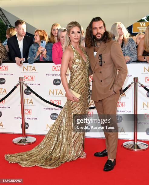 Cici Coleman and Pete Wicks attend the National Television Awards 2021 at The O2 Arena on September 09, 2021 in London, England.
