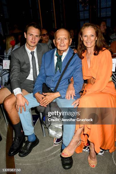 Ansel Elgort, Arthur Elgort, and Grethe Barrett Holby attend the The Daily Front Row 8th Annual Fashion Media Awards on September 09, 2021 in New...