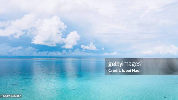 aerial view of coral-reef lagoon, miyako islands, okinawa, japan - beach holiday stock pictures, royalty-free photos & images