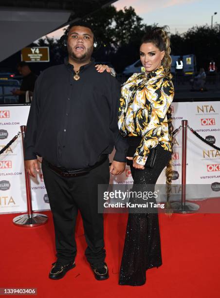 Harvey Price and Katie Price attend the National Television Awards 2021 at The O2 Arena on September 09, 2021 in London, England.