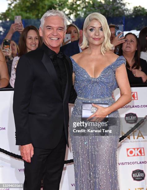 Phillip Schofield and Holly Willoughby attend the National Television Awards 2021 at The O2 Arena on September 09, 2021 in London, England.