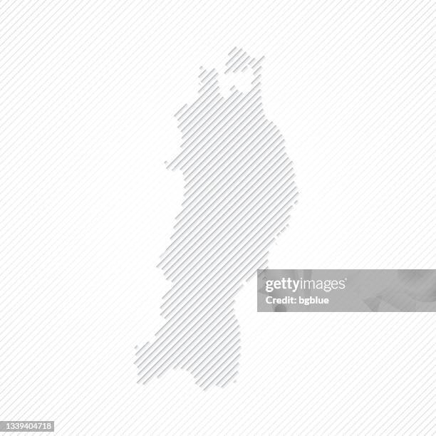 tohoku map designed with lines on white background - thin diagonal lines border stock illustrations