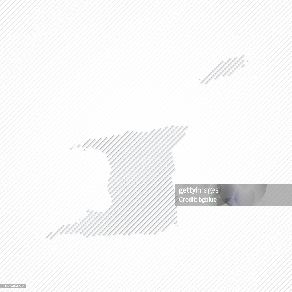 Mapa de Trinidad y Tobago diseñado con líneas sobre fondo blanco