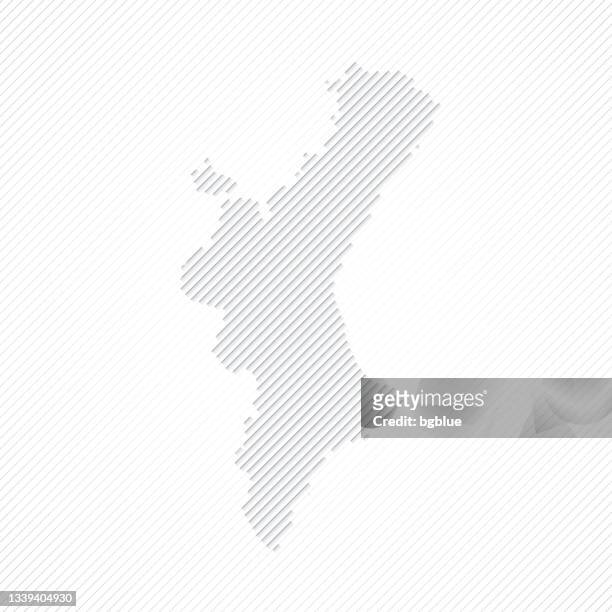 ilustraciones, imágenes clip art, dibujos animados e iconos de stock de mapa de la comunidad valenciana diseñado con líneas sobre fondo blanco - valencia spain