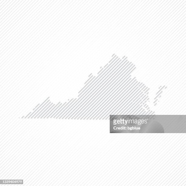 virginia map designed with lines on white background - richmond virginia map stock illustrations