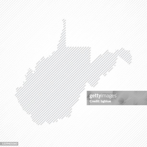 白い背景に線で設計されたウェストバージニア州の地図 - ウェストバージニア州点のイラスト素材／クリップアート素材／マンガ素材／アイコン素材