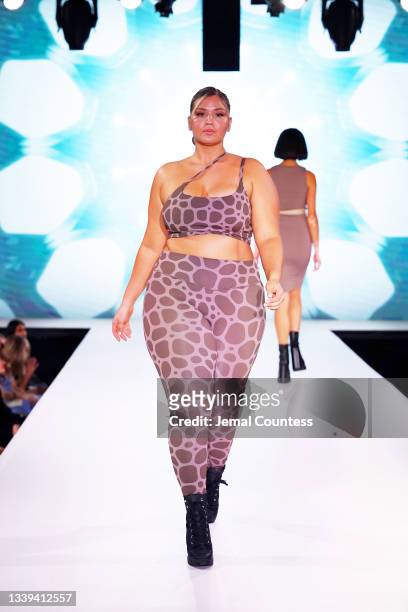 Model walks the runway for Balance Athletica at Runway 7 Debuts Spring/Summer 2022 Collections during New York Fashion Week at Sony Hall on September...