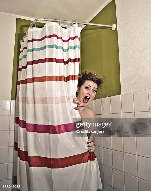 scared at the bathroom - angry woman vintage stock pictures, royalty-free photos & images