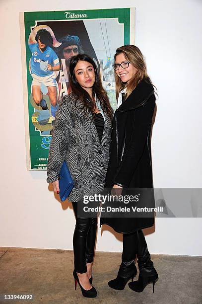 Valentina Scambia and Valentina Micchetti attend the 'Nicolo Cardi Presents Flavio Favelli Solo Show' At The Cardi Black Box Gallery on November 22,...