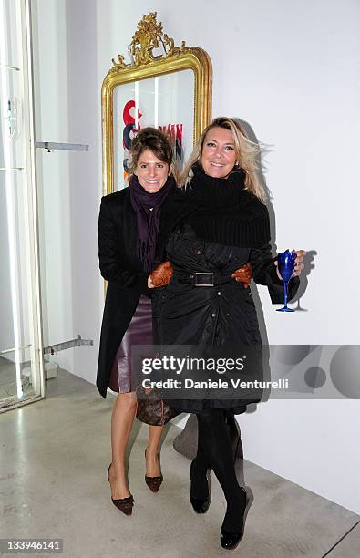 Trudy Di Pippo and Maria Luisa Chioda attend the 'Nicolo Cardi Presents Flavio Favelli Solo Show' At The Cardi Black Box Gallery on November 22, 2011...