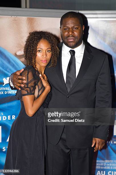 Nicole Beharie and Steve McQueen attend photocall for "Shame" Paris premiere at Mk2 Bibliotheque on November 22, 2011 in Paris, France.