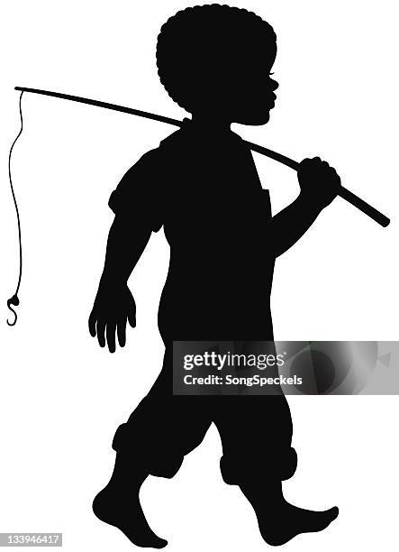 454 Kid Fishing Silhouette Stock Photos, High-Res Pictures, and
