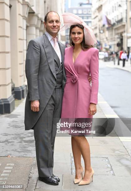 Lord Frederick Windsor and Sophie Winkleman attend Flora Alexandra Ogilvy and Timothy Vesterberg's marriage blessing at St James's Piccadilly on...