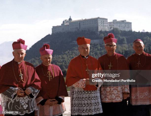 Cardinal Stefan Wyszynski, Primate of Poland on the day of the commemoration of the dead in front of the Abbey of Montecassino. Warsaw , November...