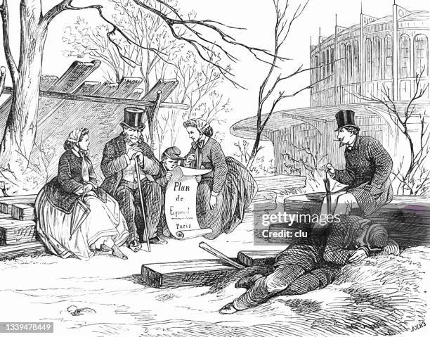 benches and people who need it - need help stock illustrations