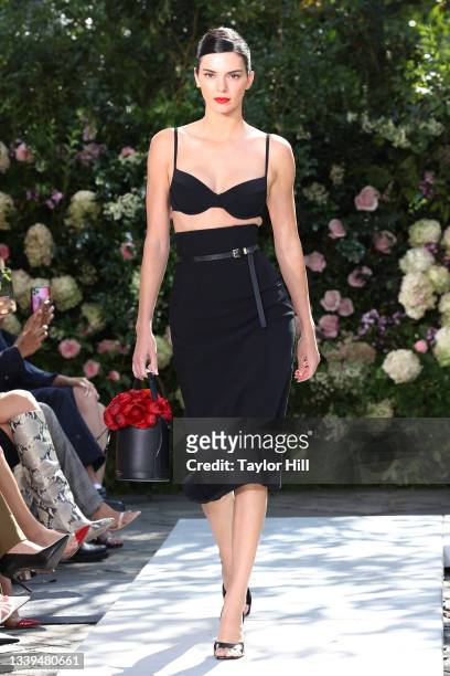 Kendall Jenner walks the runway at the Michael Kors S/S 2022 show during New York Fashion Week at Tavern on the Green on September 10, 2021 in New...