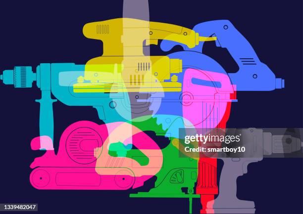 construction power tools - sander stock illustrations