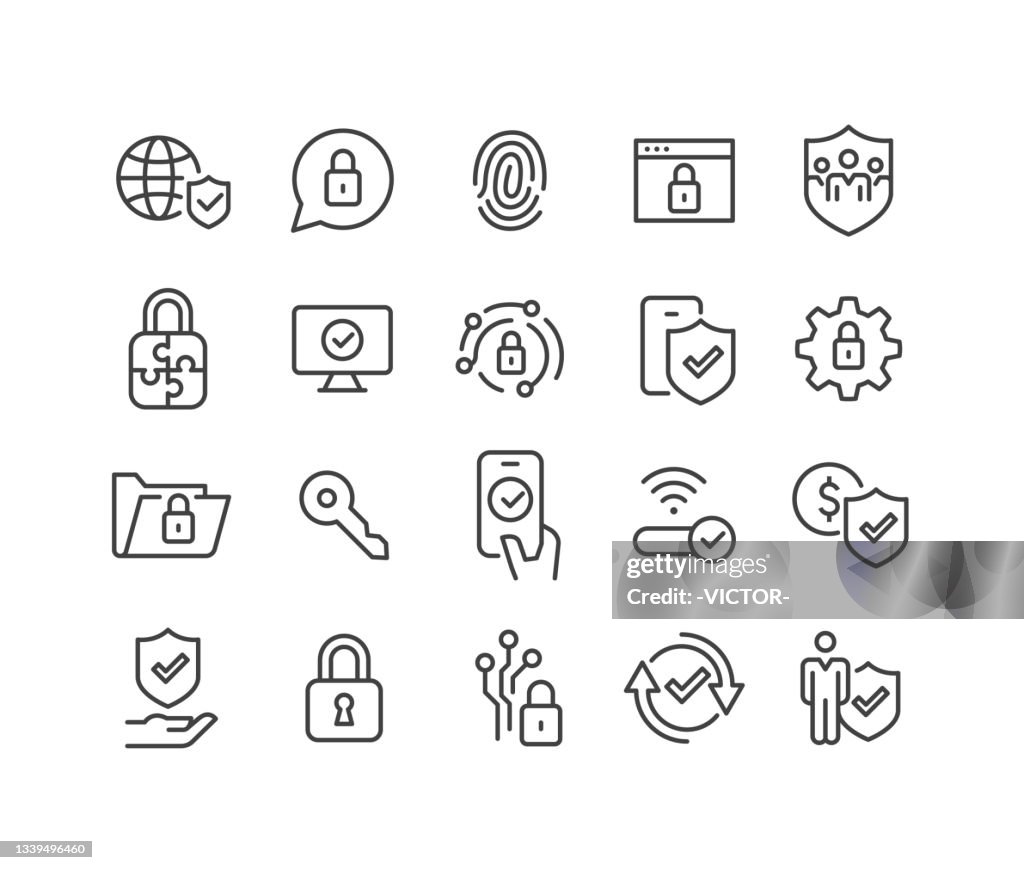 Digital Security Icons - Classic Line Series