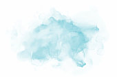 Blue watercolor brush paint vector texture. Aquarelle abstract hand drawn liquid cold colour background