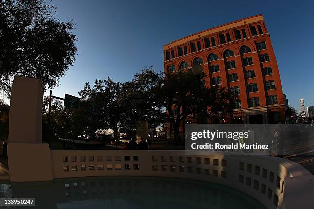 The former Texas School Book Depository, now the Dallas County Administration Building on the 48th anniversary of JFK's assassination in Dealey Plaza...