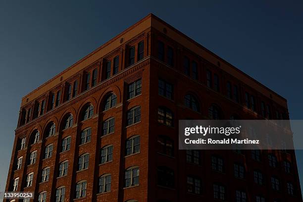 The former Texas School Book Depository, now the Dallas County Administration Building on the 48th anniversary of JFK's assassination in Dealey Plaza...