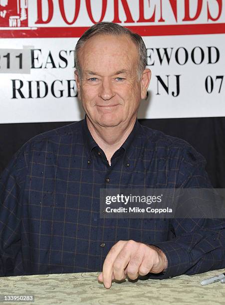 Television host/author Bill O'Reilly promotes "Killing Lincoln: The Shocking Assassination That Changed America Forever" at Bookends Bookstore on...