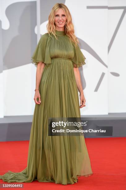 Sandrine Kiberlain attends the red carpet of the movie "Un Autre Monde" during the 78th Venice International Film Festival on September 10, 2021 in...