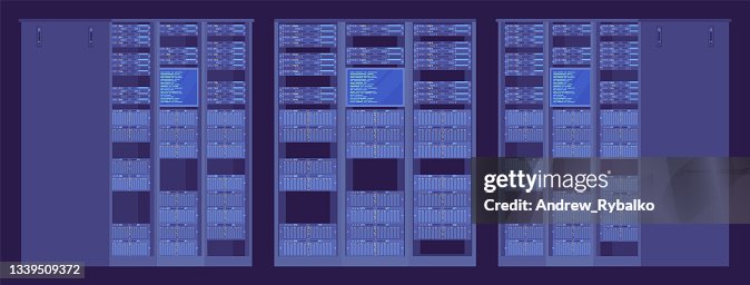 Server Rack Dark Cabinet Structure Technical It Equipment High-Res ...