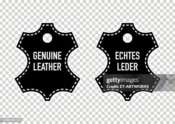 genuine leather symbol - fashion industry icons stock illustrations