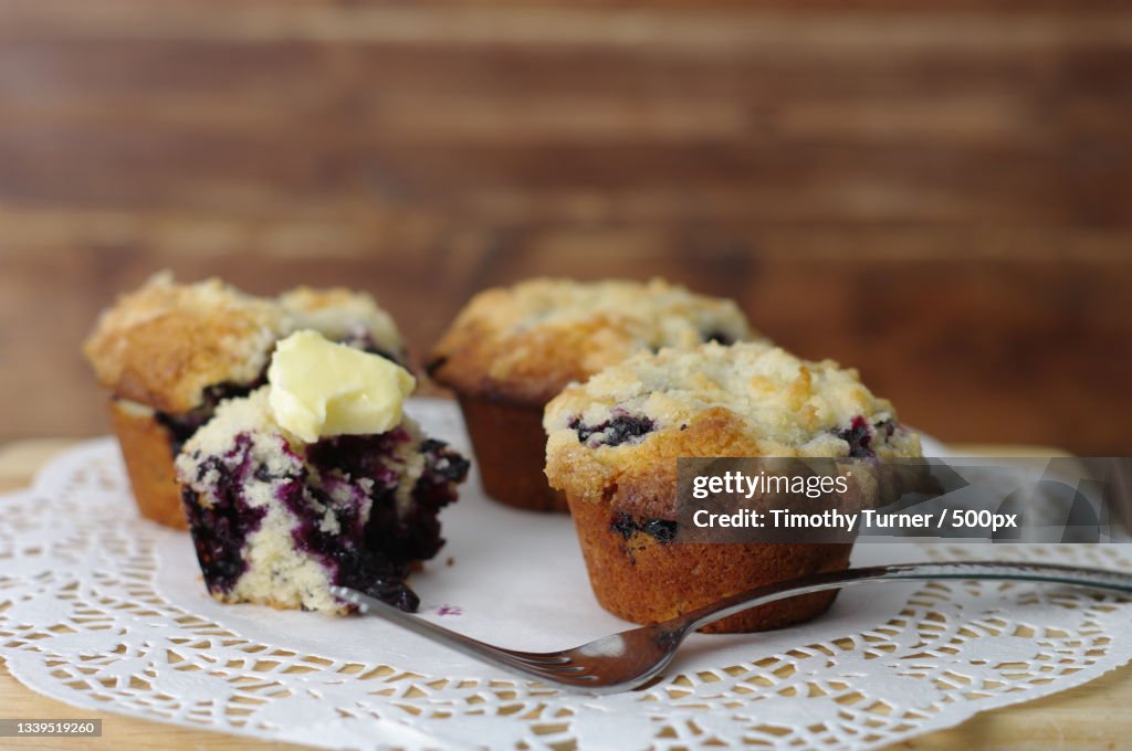 Close-up of muffins on table,Savannah,Georgia