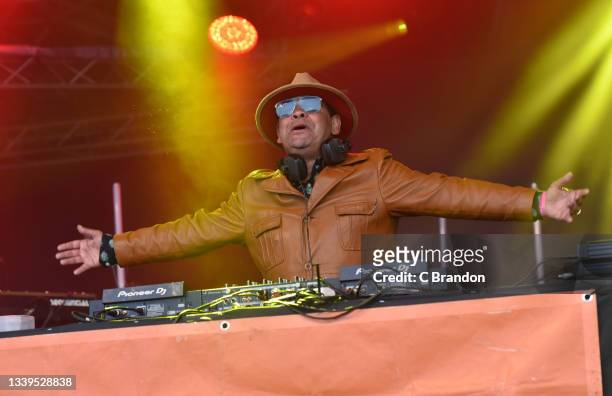 Craig Charles performs a Funk & Soul DJ set on stage during Day 1 of the Cambridge Club Festival 2021 at Childerley Orchard on September 10, 2021 in...