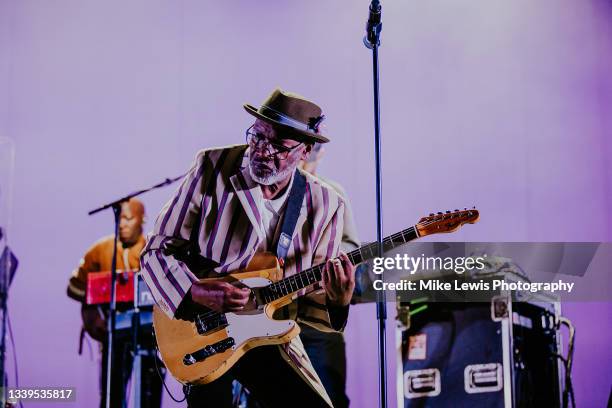 Lynval Golding of The Specials performs at Motorpoint Arena on September 10, 2021 in Cardiff, Wales.