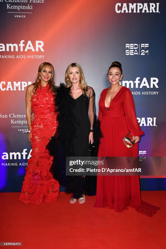 Umberta Gnutti Beretta and guests attend the amfAR Venice gala 2021